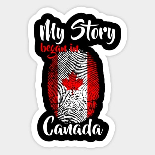 Canada Flag Fingerprint My Story DNA Canadian Sticker